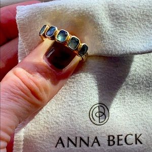 Anna Beck Grey Quartz Gold ring 7